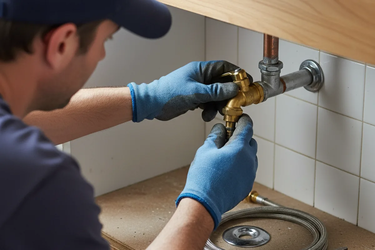 Shutoff valve and fitting work during Emergency Plumbing in La Coste